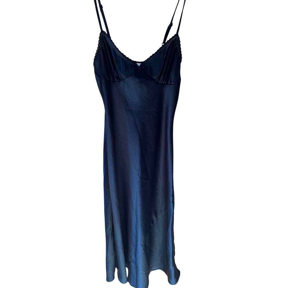 Wilfred Women's Black Slip Dress‎ Lace Trim Spaghetti Strap Midi 2XS